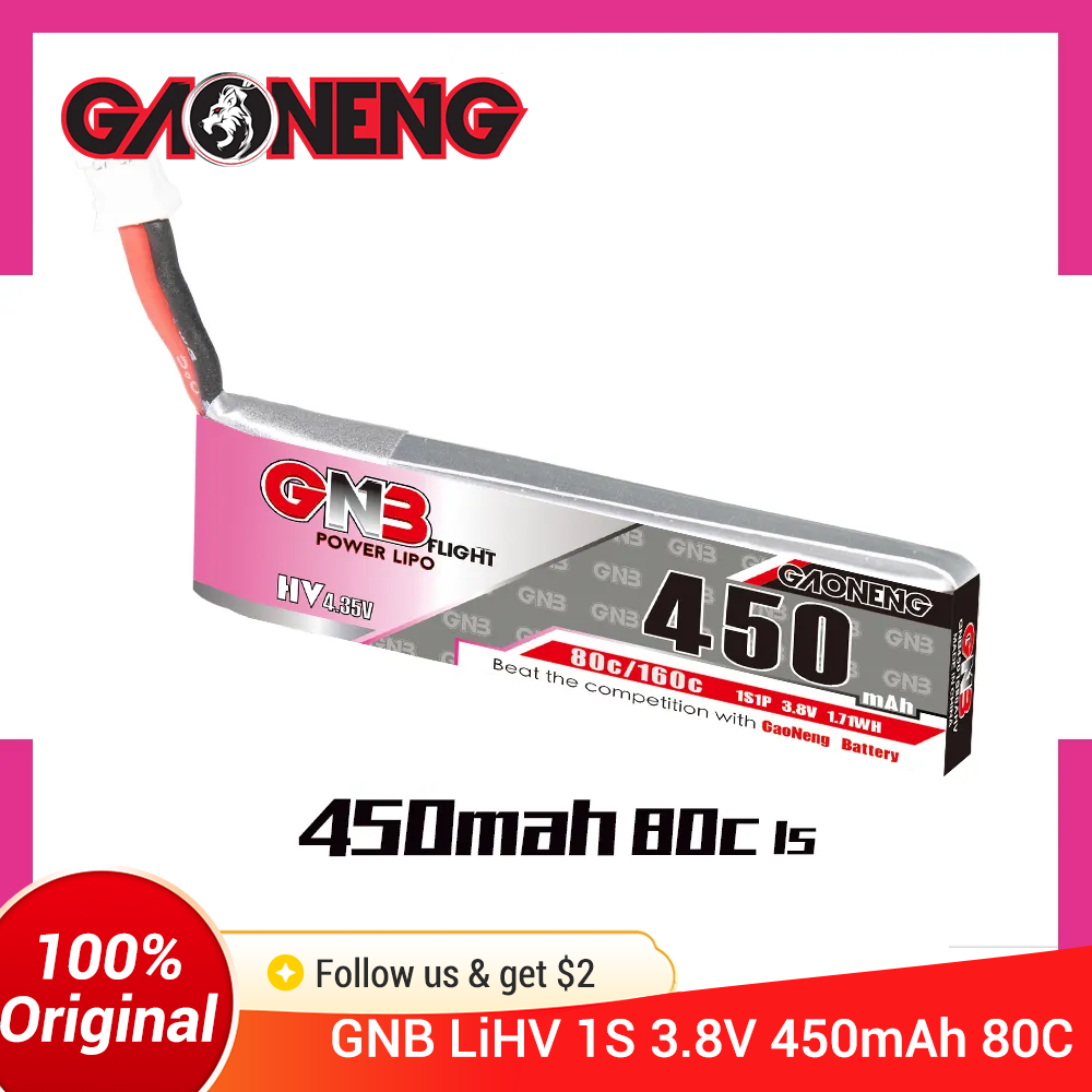 Drone Battery Li-Ion - Baterai LiPo GAONENG GNB 1S 450mAh