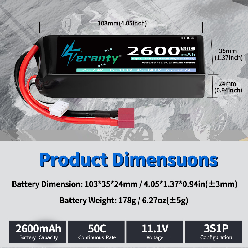 TERANTY 3S 2200/2400/2600mAh B - Drone Battery Connector ulasan dan harga