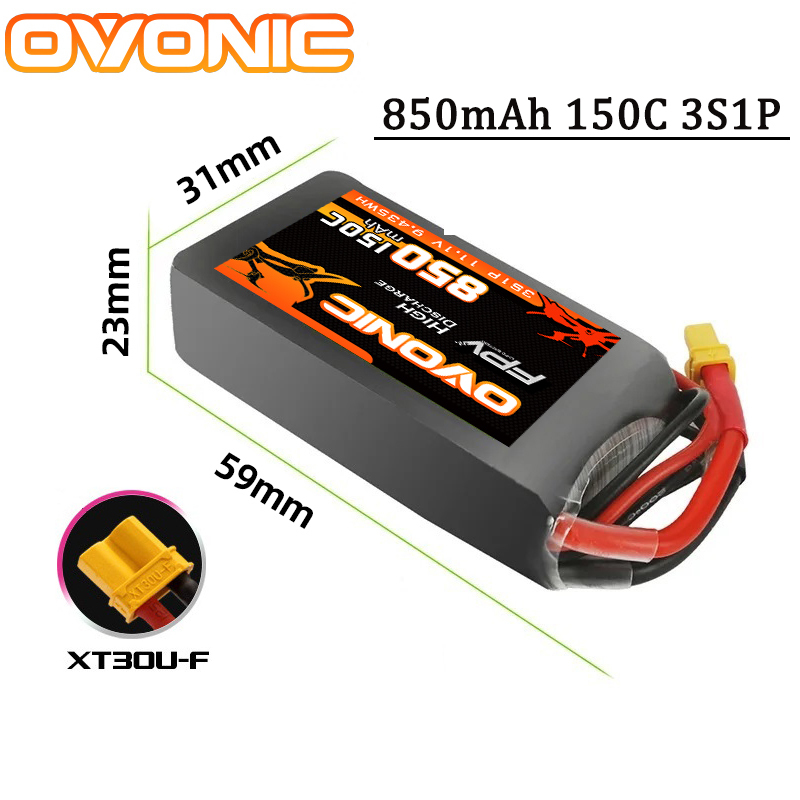 Baterai Lipo OVONIC 150C 850mA - Drone Battery 3S ulasan dan harga